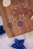 Cascading Red, White, & Blue Star Earrings - Whiskey Skies - PERIWINKLE BY BARLOW
