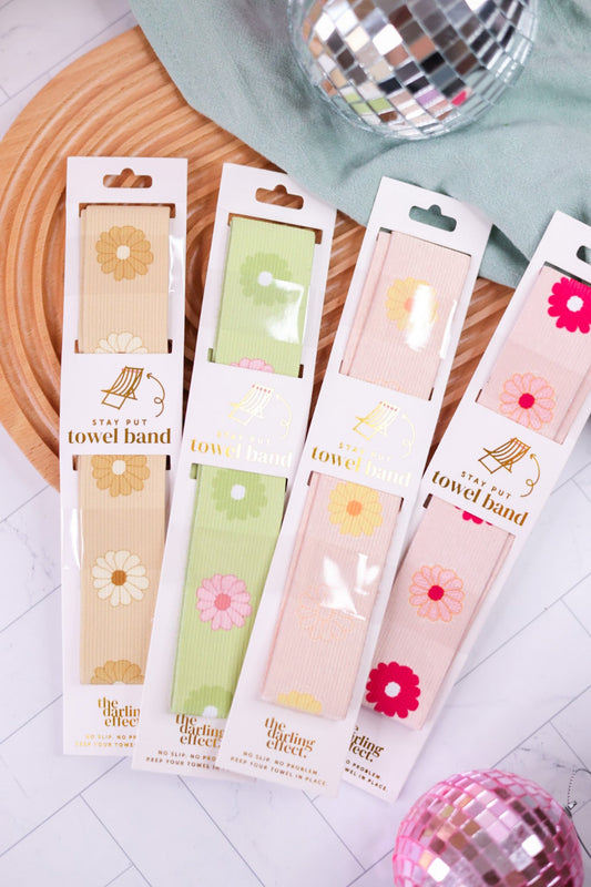 Floral Pattern Stay-Put Towel Bands (4 Colors) - Whiskey Skies - THE DARLING EFFECT