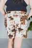 Judy Blue Brown Cow Print High Waisted Shorts - Whiskey Skies - JUDY BLUE