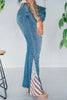 Judy Blue High Waisted Americana Flag Print Flare Jeans - Whiskey Skies - JUDY BLUE