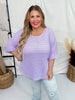 Lilac 3/4 Sleeve Knit Tunic Top - Whiskey Skies - ANDREE BY UNIT
