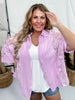 Lilac Lace Sleeve Button Front Top - Whiskey Skies - ANDREE BY UNIT
