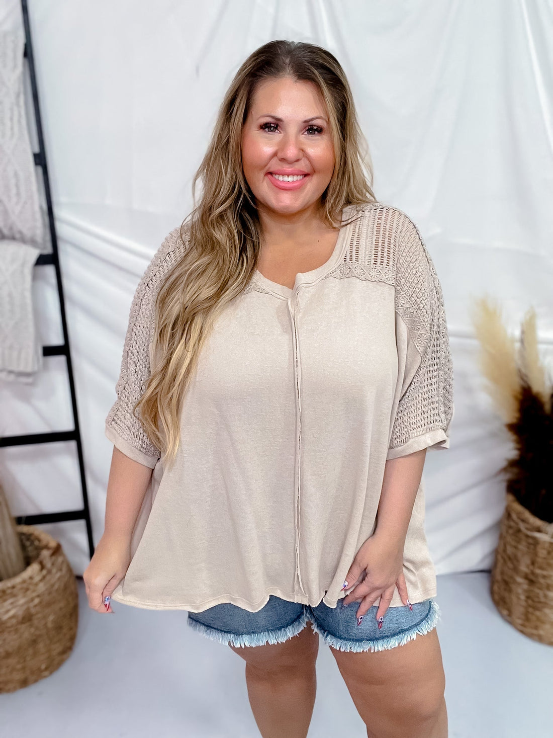 Mocha Relaxed Fit Knit Tunic Top - Whiskey Skies - ANDREE BY UNIT