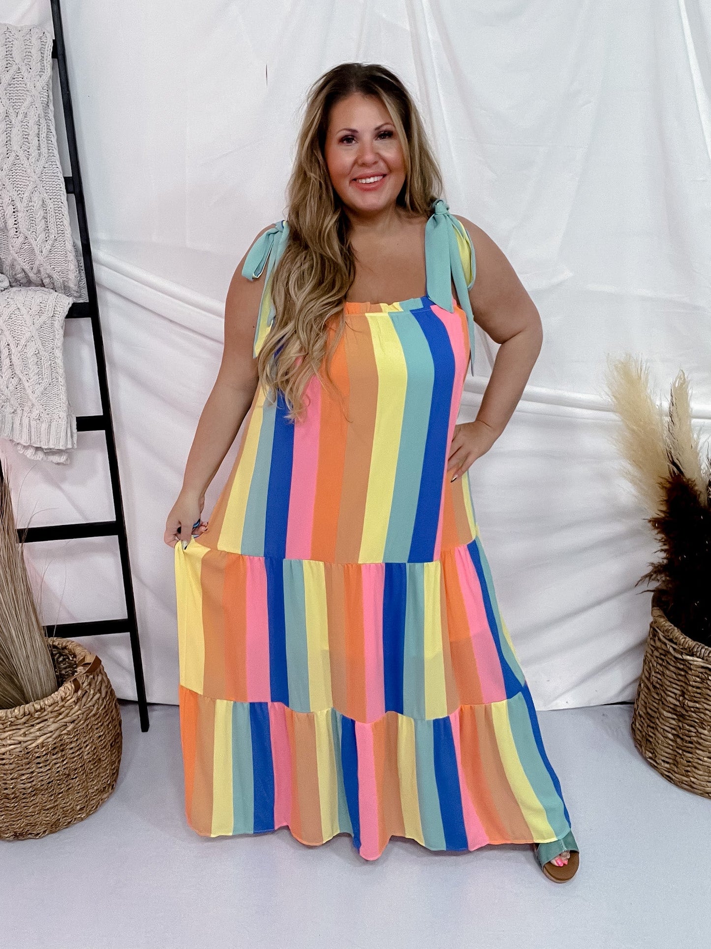 Multicolored Striped Maxi Dress - Whiskey Skies - ANDREE BY UNIT