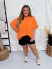 Neon Coral Short Dolman Sleeve Top - Whiskey Skies - ANDREE BY UNIT
