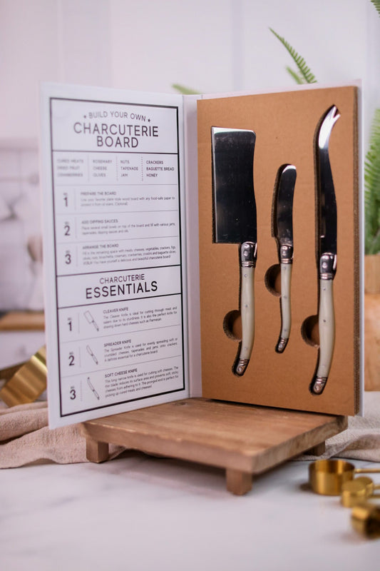 Pearl Charcuterie Cheese Knives Book Box - Whiskey Skies - CREATIVE BRANDS