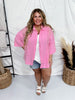 Pink Lace Sleeve Button Front Top - Whiskey Skies - ANDREE BY UNIT