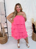 Pink Ruffle Tiered Spaghetti Strap Dress - Whiskey Skies - ANDREE BY UNIT