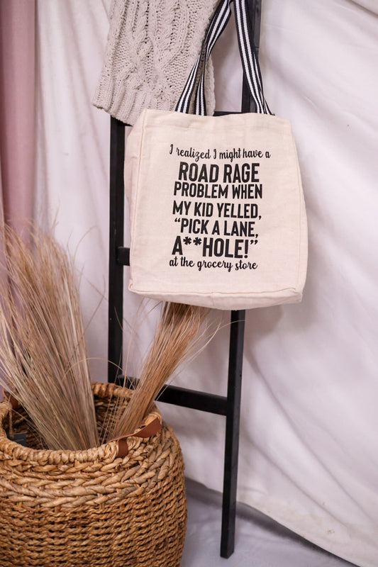 "Road Rage" Cotton Canvas Bag - Whiskey Skies - PAVILION