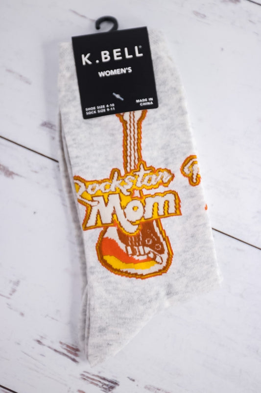 Rockstar Mom Women's Crew Socks - Whiskey Skies - K.BELL