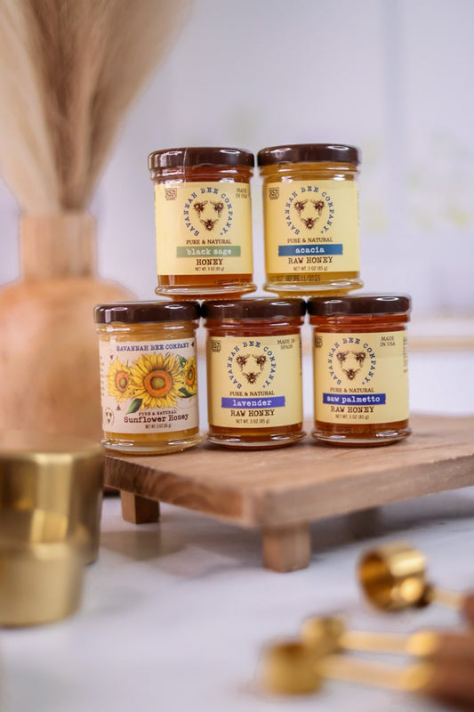 Savannah Bee Mini Honey Jars (Five Flavors) - Whiskey Skies - SAVANNAH BEE COMPANY