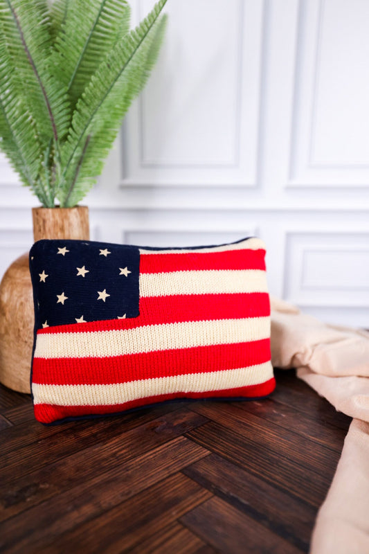 Small American Flag Decor Pillow - Whiskey Skies - WT COLLECTION