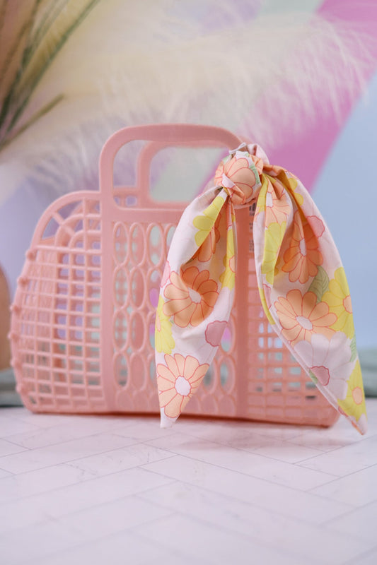 So Jelly Basket and Scarf Set in Blush Pink - Whiskey Skies - THE DARLING EFFECT