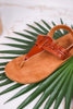 Tan Hooded Faux Leather Thong Sandals - Whiskey Skies - FLOJOS