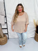 Taupe 3/4 Sleeve Knit Tunic Top - Whiskey Skies - ANDREE BY UNIT