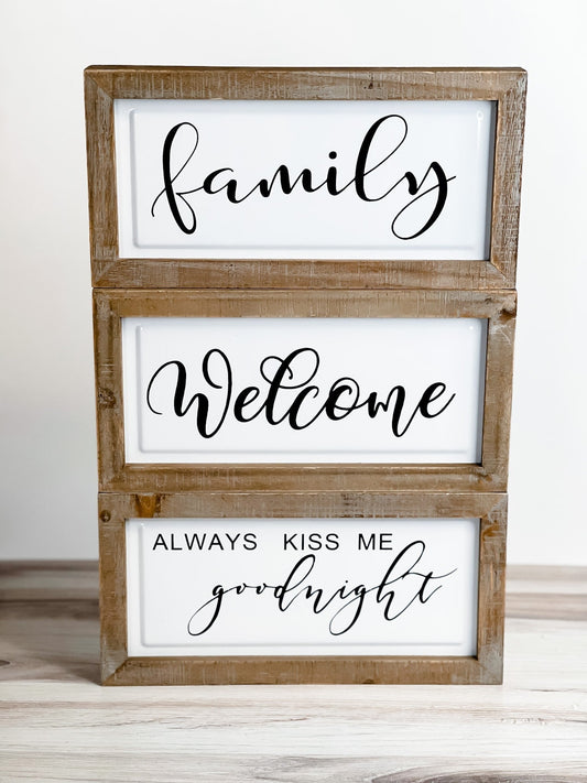 11.75 Inch Wooden Frame Signs (3 Assorted) - Whiskey Skies