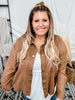 Brown Suede Button Down Jacket - Whiskey Skies