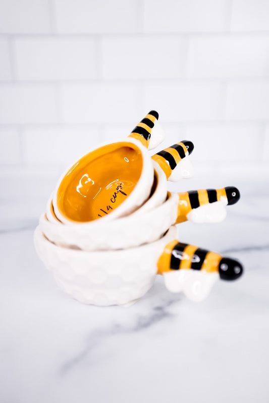 Honey Bee Ceramic Measuring Cups (Set Of 4) - Whiskey Skies