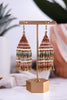 Lexie Horizontal Gold Lines Beaded Fringe Earrings Desert - Whiskey Skies