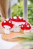 Red Double Sided Chunky Wooden Mushrooms (Set Of 3) - Whiskey Skies