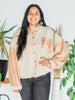 Tan Sequin Pocket Button Down Top - Whiskey Skies
