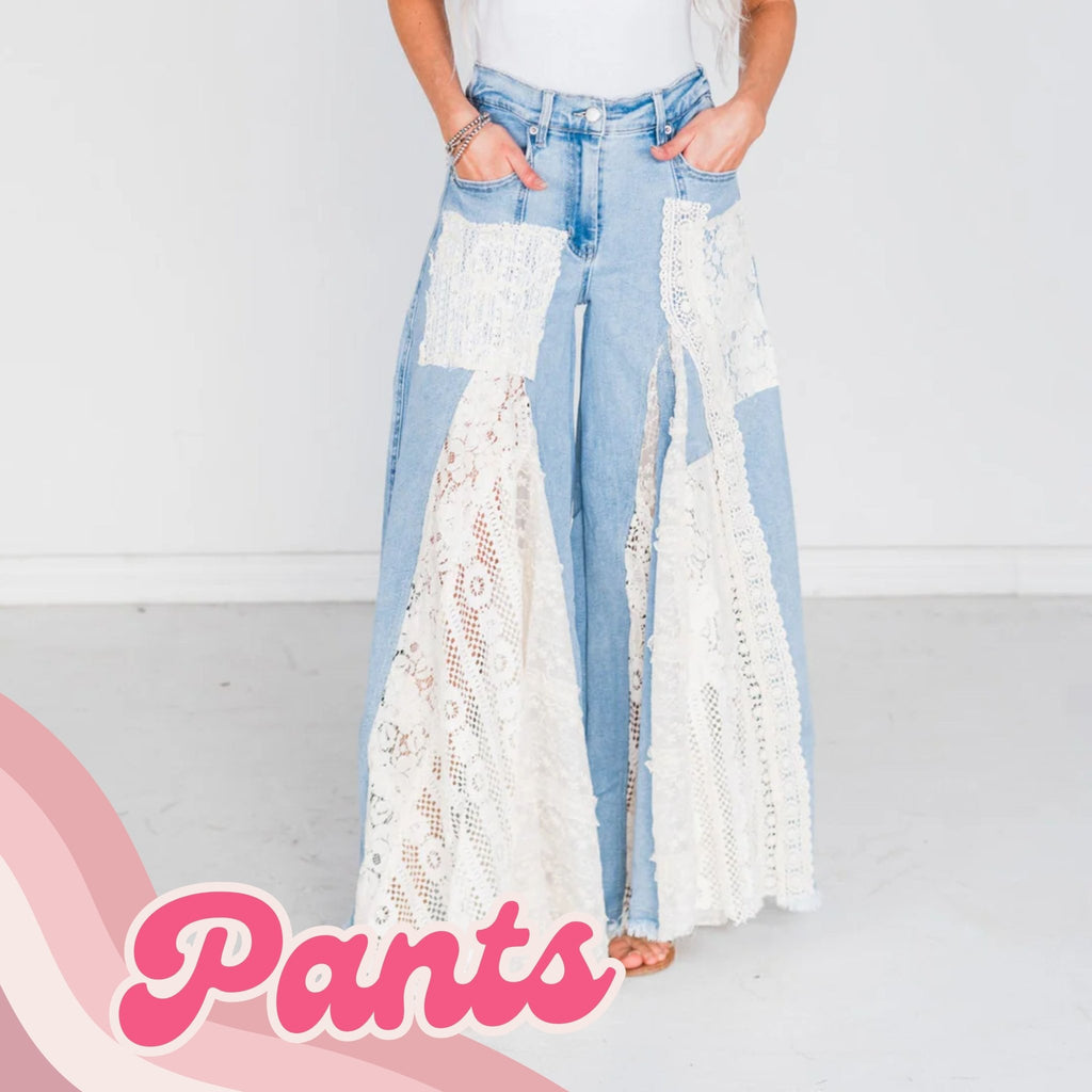 ★ PISCESS★ Lace Long Nylon Pants Navy 5007216780 Sunny Days Navy Wide-Leg Linen Pants – Casa de fashion