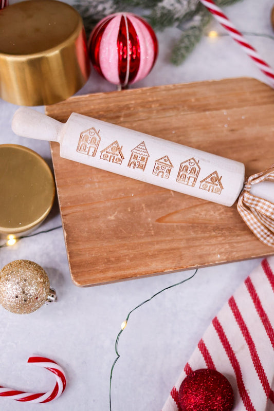 10" Gingerbread House Rolling Pin Ornament - Whiskey Skies - RAZ IMPORTS