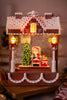 10" Light - Up Musical Santa Water Gingerbread House - Whiskey Skies - RAZ IMPORTS