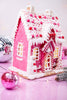 11.5" Light - Up Pink Gingerbread House - Whiskey Skies - RAZ IMPORTS