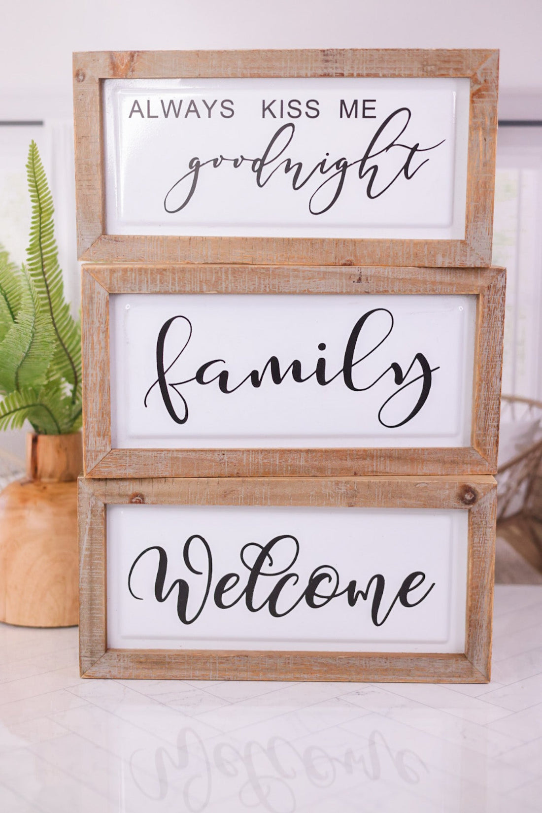 11.75 Inch Wooden Frame Signs (3 Assorted) - Whiskey Skies - K&K INTERIORS