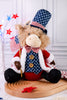12" Plush Americana Highland Cow (2 Styles) - Whiskey Skies - GERSON COMPANIES