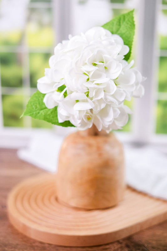 12" Real Touch White Hydrangea - Whiskey Skies - RAZ IMPORTS