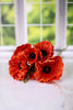 12.5" Orange Real Touch Poppy Bundle (6 Stems) - Whiskey Skies - K&K INTERIORS