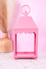 13.5" Pink Scalloped Lantern - Whiskey Skies - RAZ IMPORTS