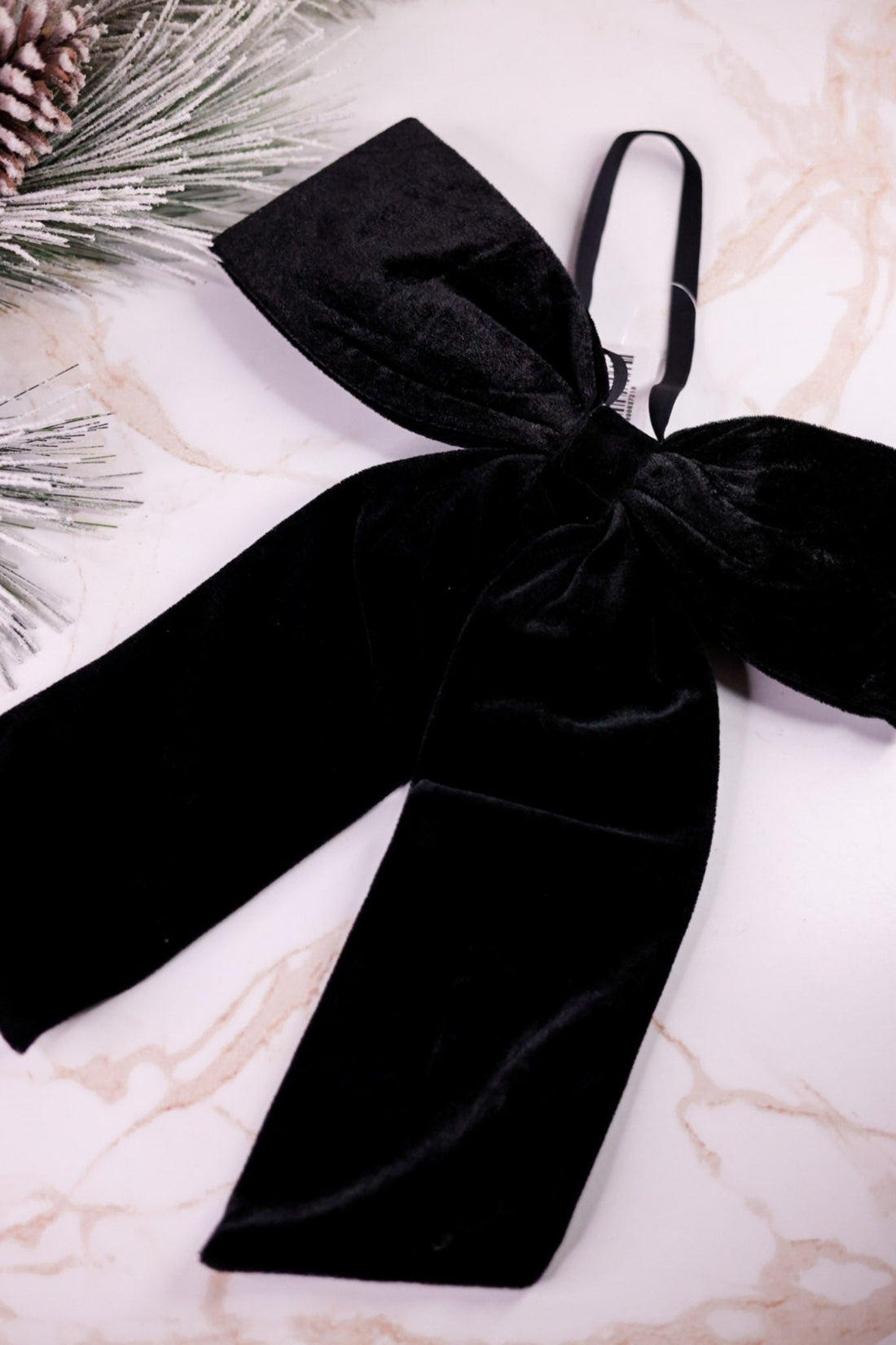 14" Black Velvet Bow Ornament - Whiskey Skies - RAZ IMPORTS