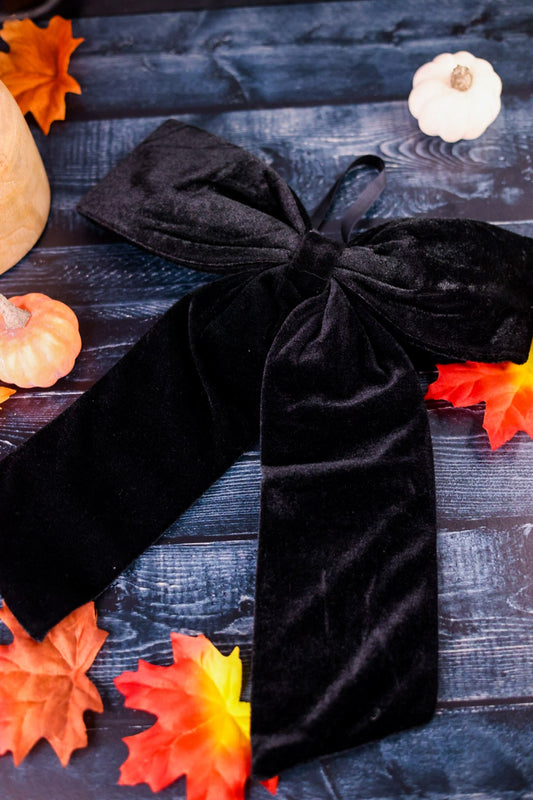 14" Black Velvet Bow Ornament - Whiskey Skies - RAZ IMPORTS