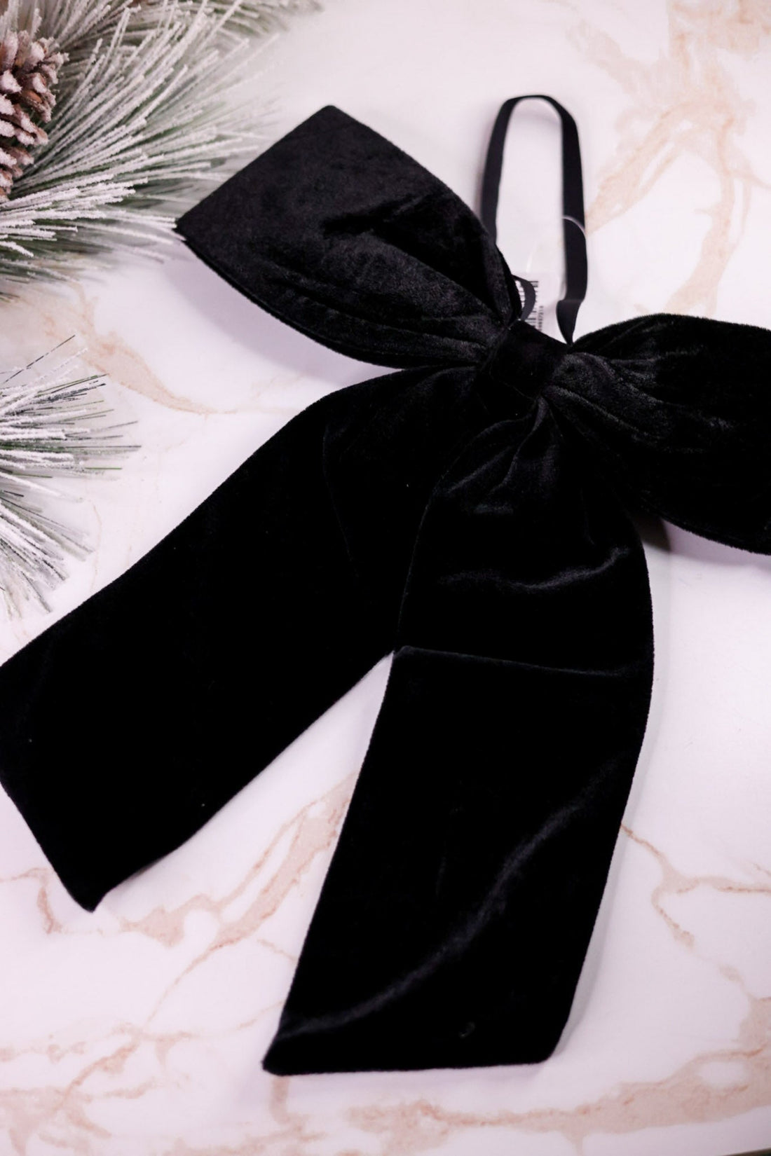 14" Black Velvet Bow Ornament - Whiskey Skies - RAZ IMPORTS