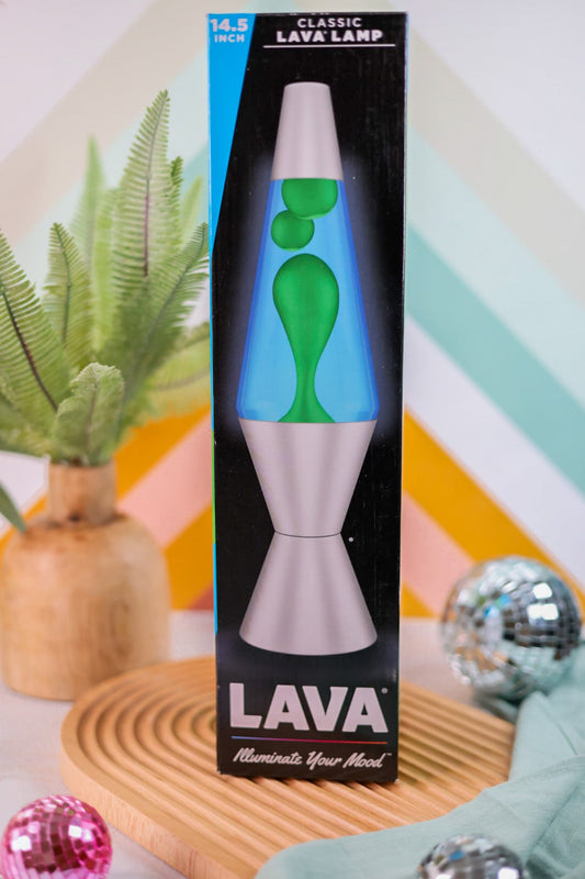14.5" Yellow Blue Silver Lava Lamp - Whiskey Skies - SCHYLLING TOYS