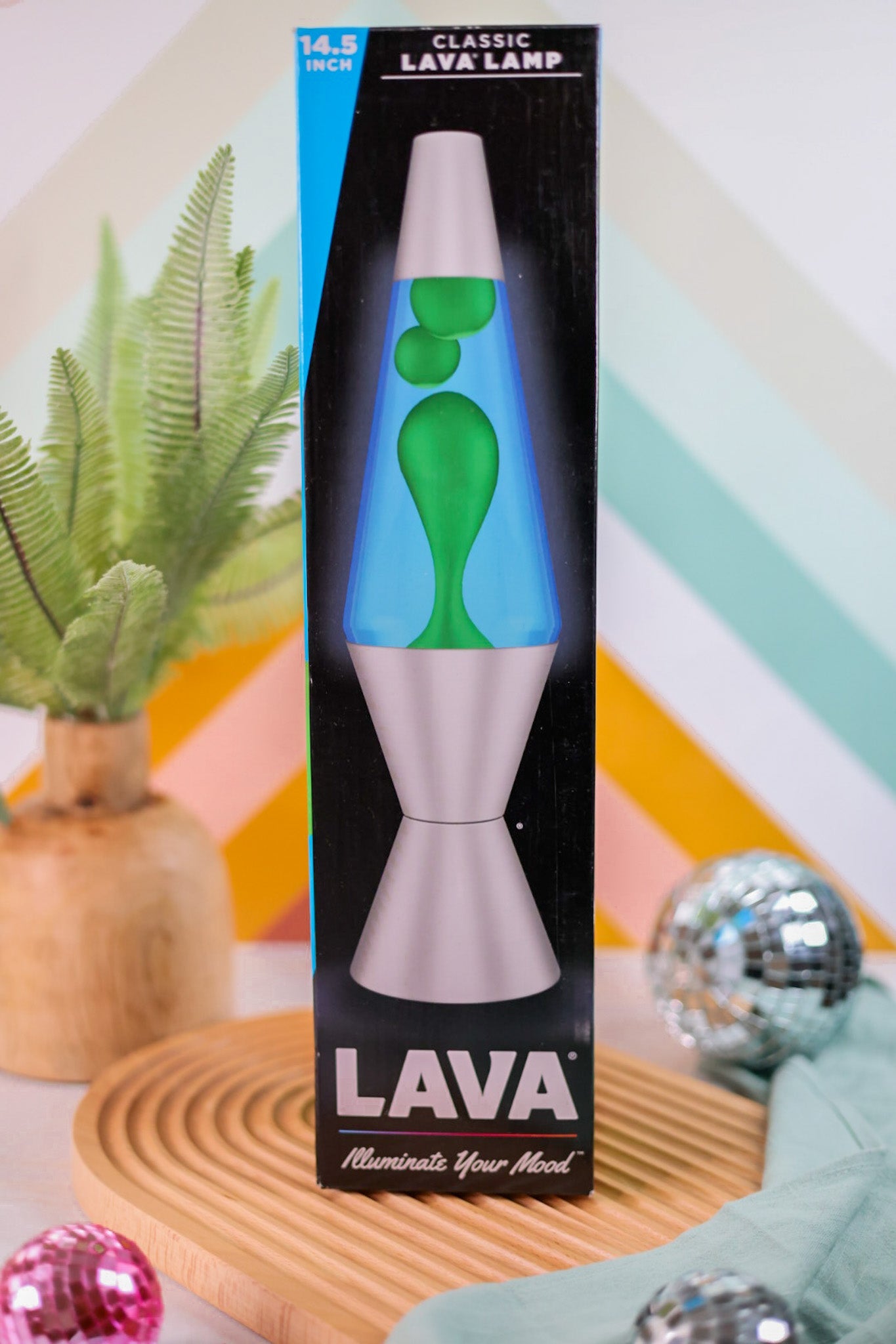 14.5" Yellow Blue Silver Lava Lamp - Whiskey Skies - SCHYLLING TOYS