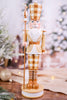 14.75" Gingerbread Gingham Nutcracker - Whiskey Skies - RAZ IMPORTS