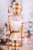 14.75" Gingerbread Gingham Nutcracker - Whiskey Skies - RAZ IMPORTS