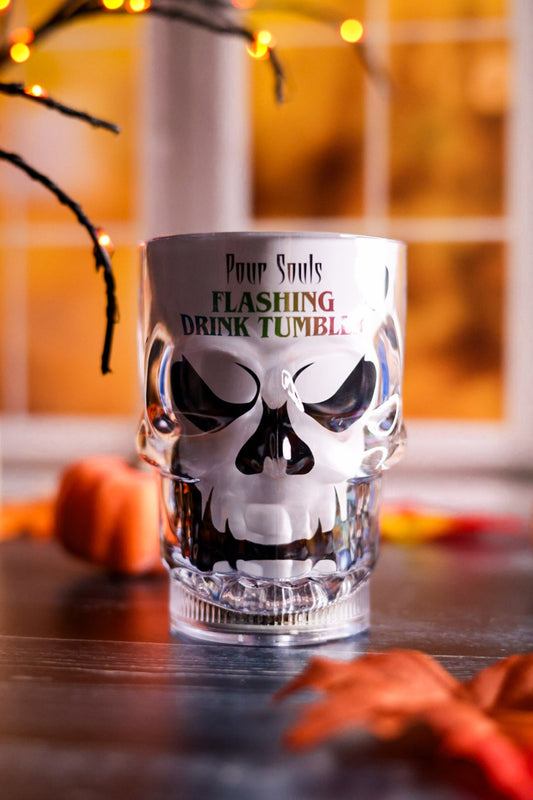 14oz Flashing LED Skull Tumbler - Whiskey Skies - DM MERCHANDISING