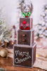 15" Holiday Character Box Stack with Drawer (3 Styles) - Whiskey Skies - GERSON COMPANIES