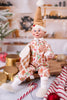 16" Posable Elf in Gingerbread Pajamas - Whiskey Skies - RAZ IMPORTS