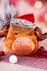 17" Plush Highland Cow Head With Santa Hat (2 Styles) - Whiskey Skies - SPECIAL T IMPORTS INC