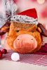 17" Plush Highland Cow Head With Santa Hat (2 Styles) - Whiskey Skies - SPECIAL T IMPORTS INC