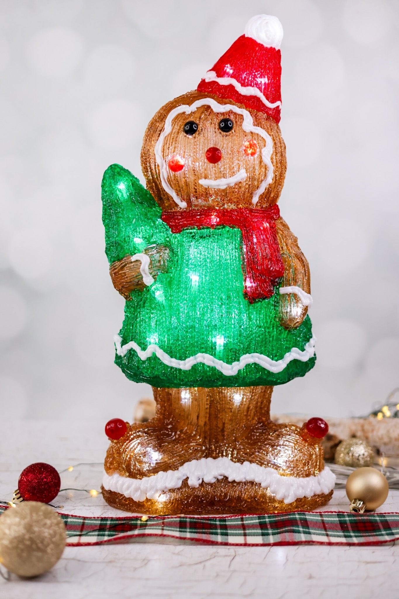 18 Inch Lighted Gingerbread Boy - Whiskey Skies - TRANSPAC