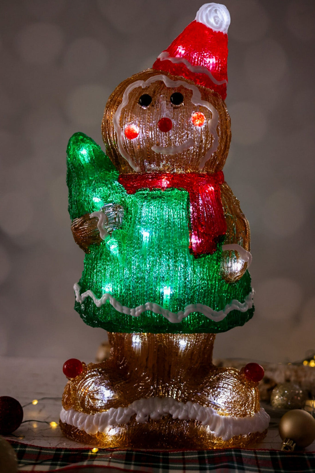 18 Inch Lighted Gingerbread Boy - Whiskey Skies - TRANSPAC