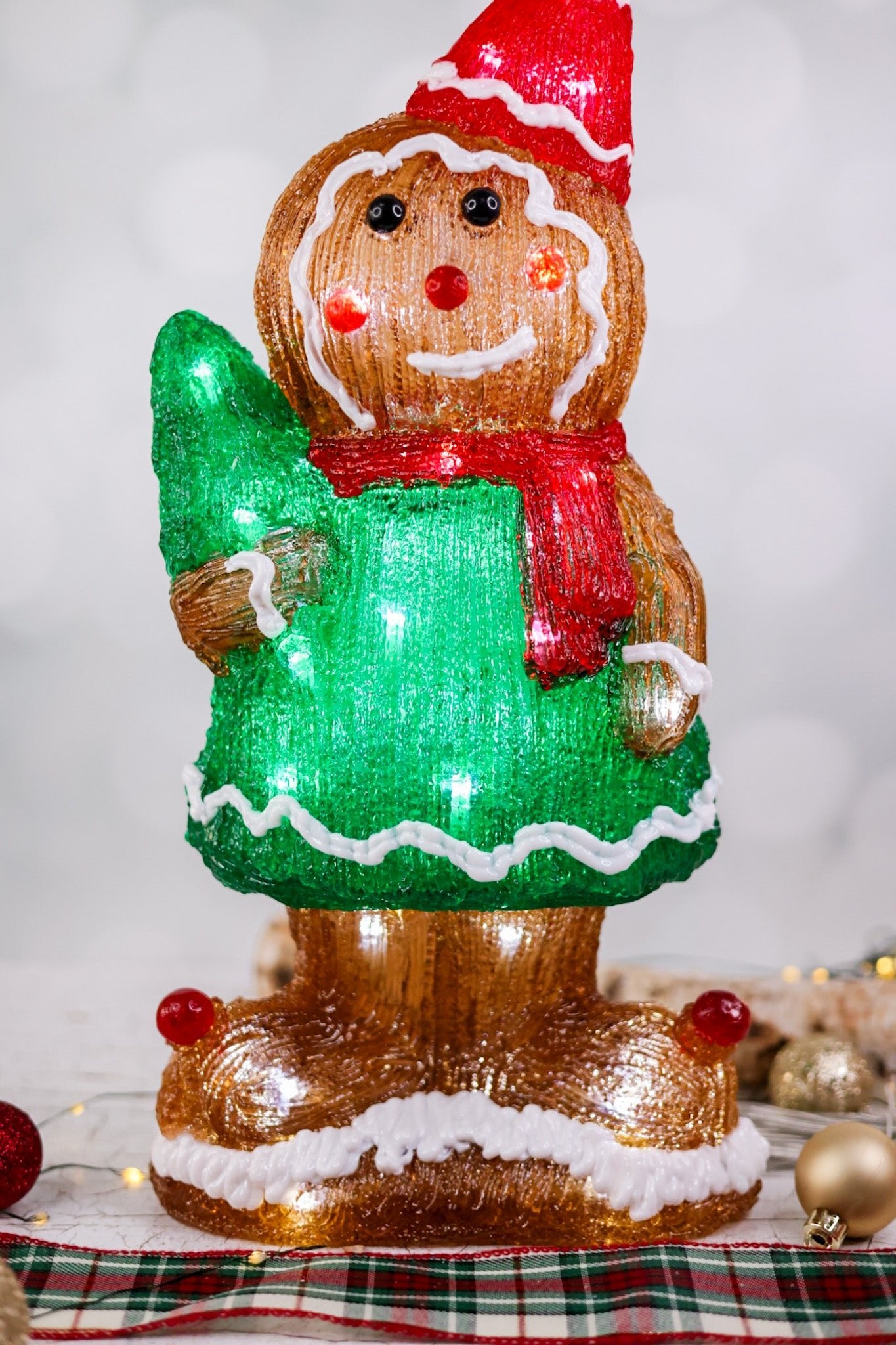 18 Inch Lighted Gingerbread Boy - Whiskey Skies - TRANSPAC