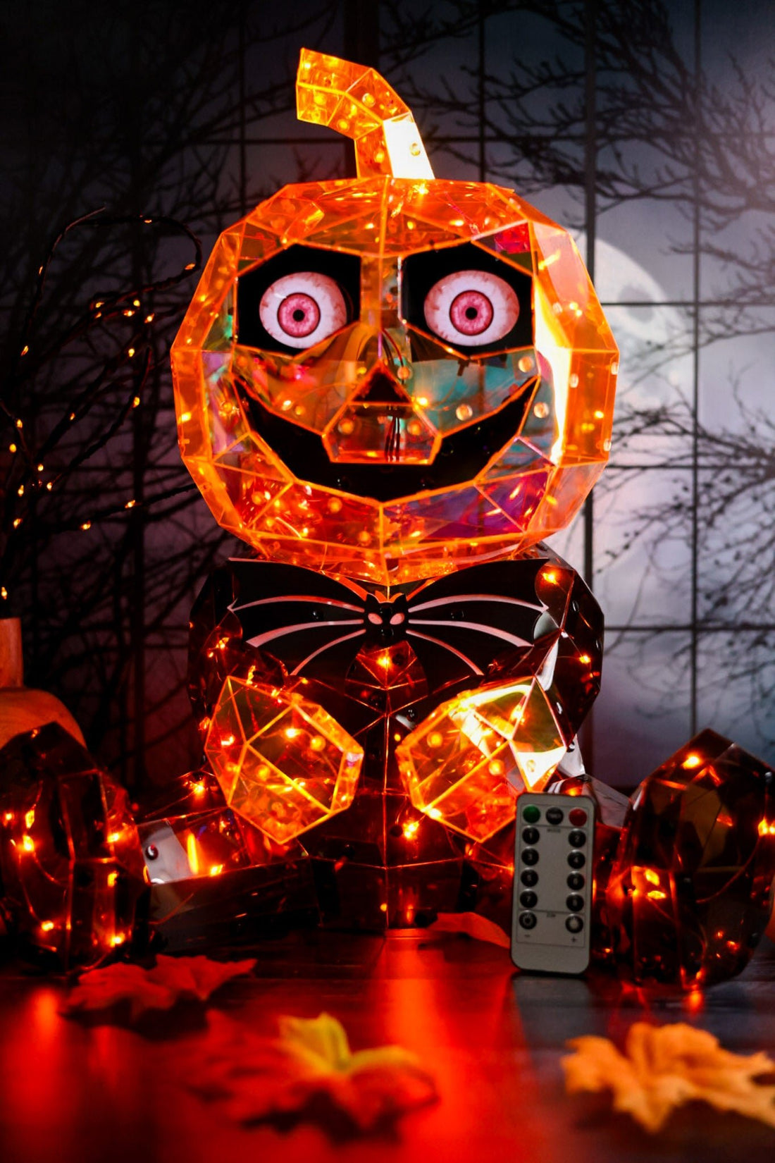 18" LED Holographic Pumpkin Kid With LCD Eyes - Whiskey Skies - KURT S. ADLER
